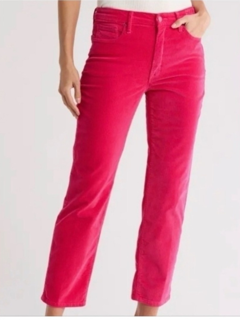 Good American Good‎ Classic Slim Straight Corduroy Pants Love Potion Womens 6/28